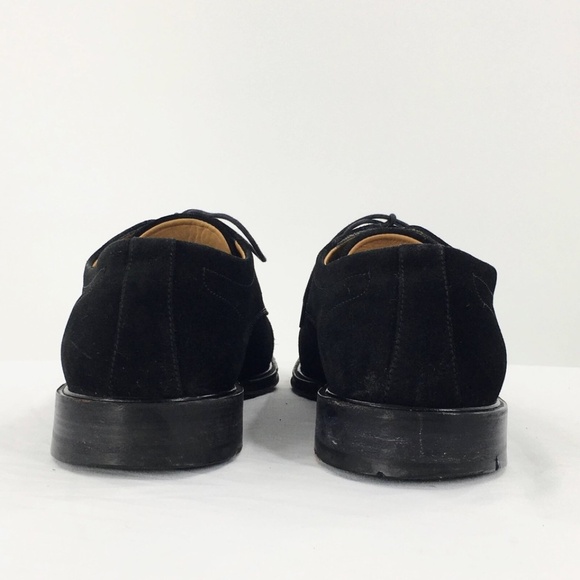 Salvatore Ferragamo Mens Suede Oxford Shoe Black Apron Split Toe Lace Up Sz 9 - Picture 7 of 15